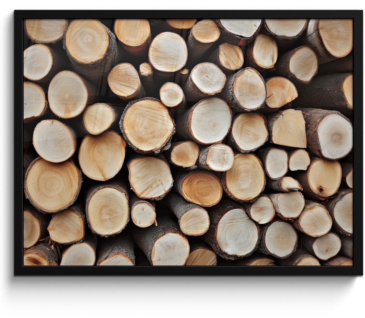 FrameYourWall Poster in lijst - Fotolijst 70x50 cm - Posters - Hout - Boomstammen - Textuur - Posterlijst zwart - Decoratie - Wanddecoratie woonkamer - Muurdecoratie slaapkamer