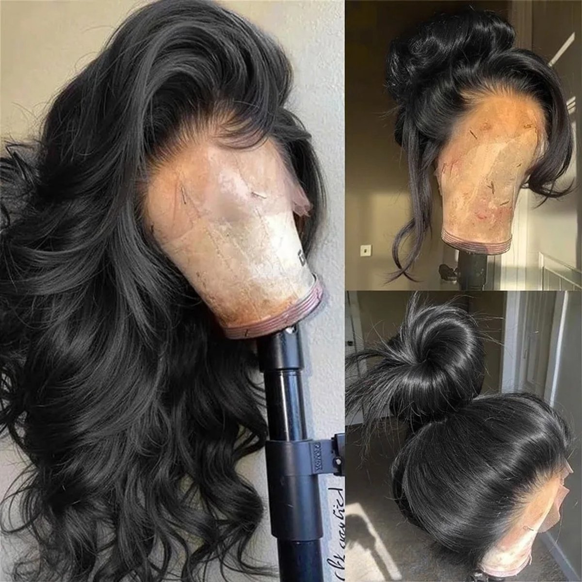 MIAAD- 100% Braziliaans Menselijk pruik - Body Wave – Pre Geplukt – Transparante lace voor een ultranatuurlijke, onzichtbare haarlijn.