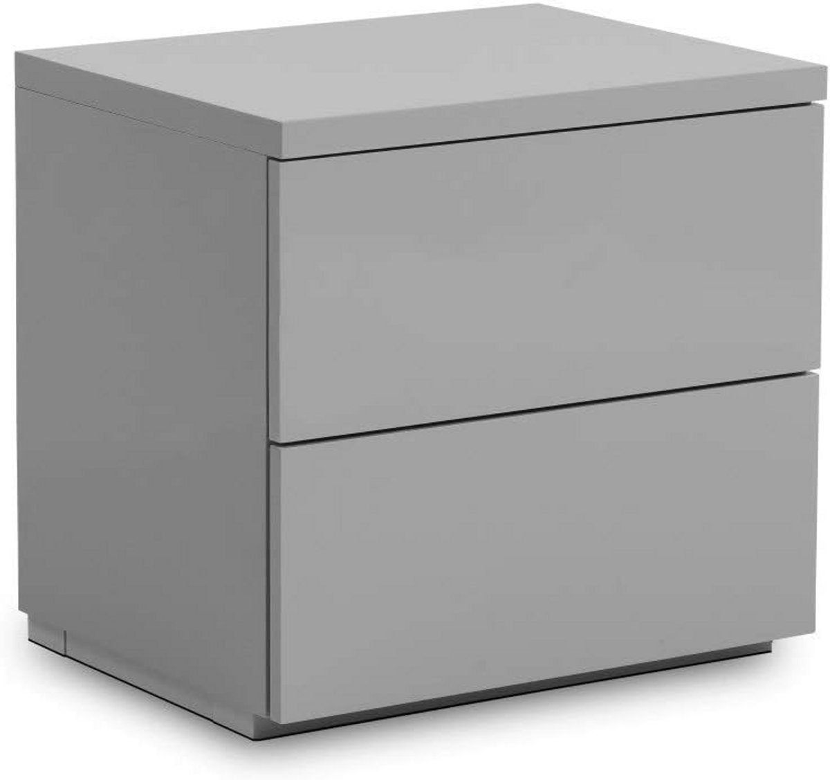 Nachtkastje met 2 Lades - Grijs Hoogglans - Modern Slaapkamer Meubel