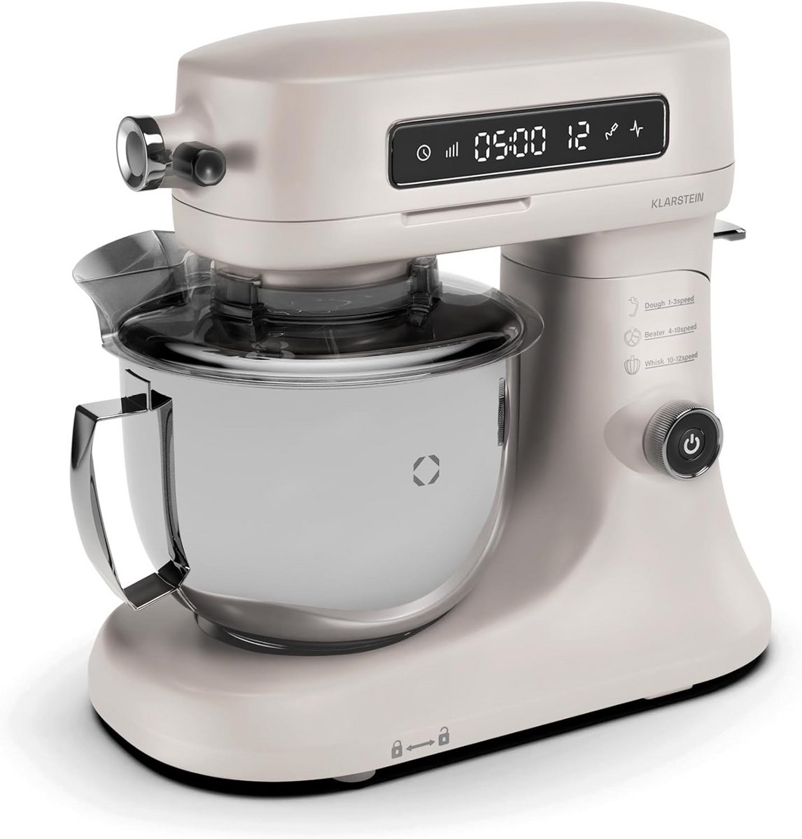Keukenmachine 1600 Watt 5 Liter 12 Snelheden LCD Touchscreen RVS Kom