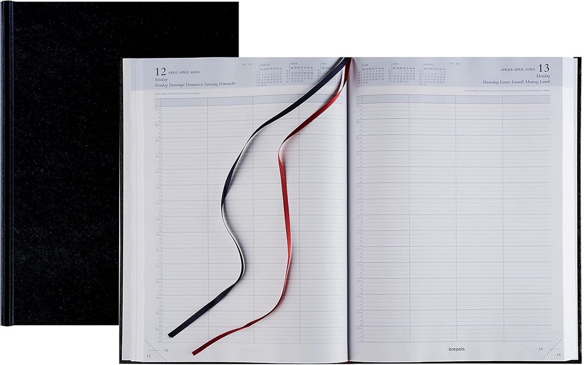 Bremax 1 Civil 2023 Dagagenda A4 1 Dag per Pagina voor 4 Gebruikers met Plakband Zwart