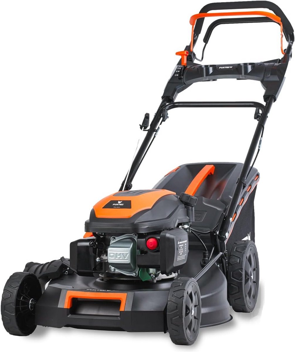 Benzine Grasmaaier 4 pk 2,9 kW - 51 cm Maaibreedte - 7-traps Hoogteverstelling 25-75 mm - 4-takt - 60L Grasvanger - Mulchfunctie - Zij-uitworp - Flexibele Aandrijving