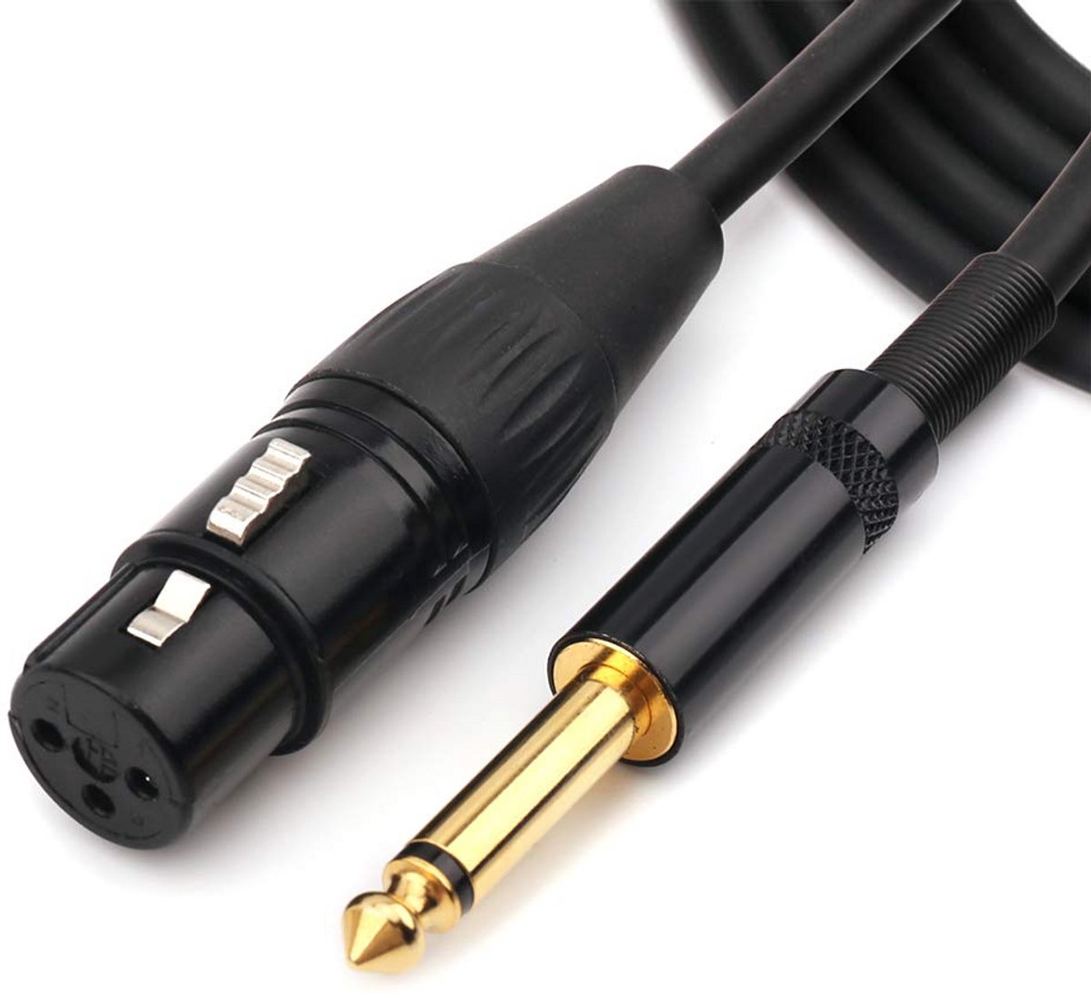 6,35 mm (1/4 inch) TS naar XLR audio kabel - zwart