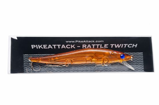 PikeAttack-RattleTwitch-Twichbait-Plug-Jerkbait-Oranje-15Gram-12cm van PikeAttack — afbeelding 2