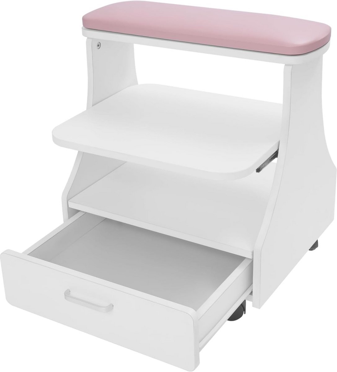 Mobiele Pedicure Trolley met Voetensteun en Lade voor Nagelstudio