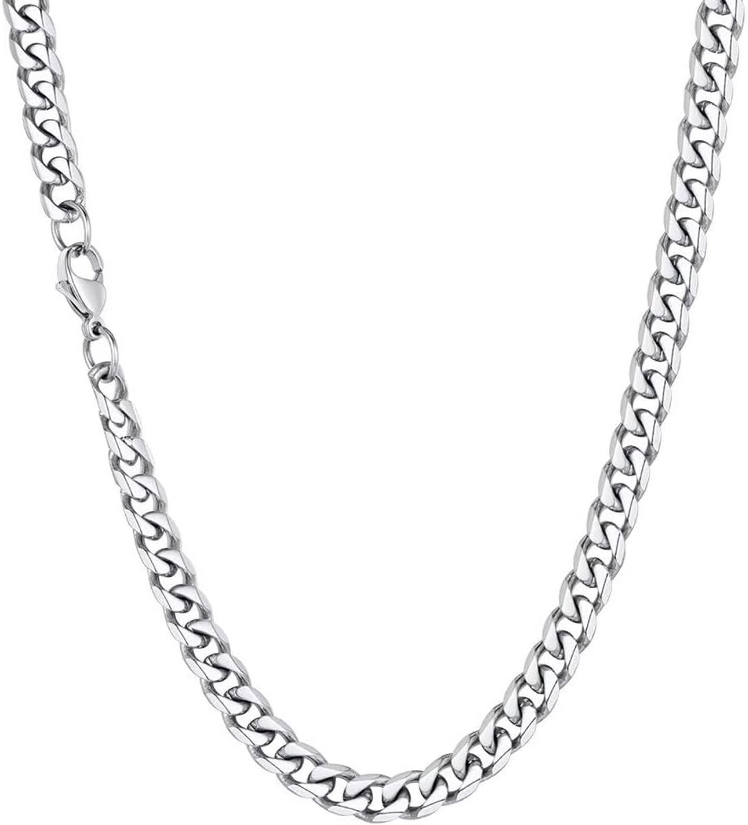 Cubaanse Schakelarmband en Halsketting voor Heren en Dames, 3mm-12mm, Diverse Lengtes en Kleuren, Roestvrij Staal