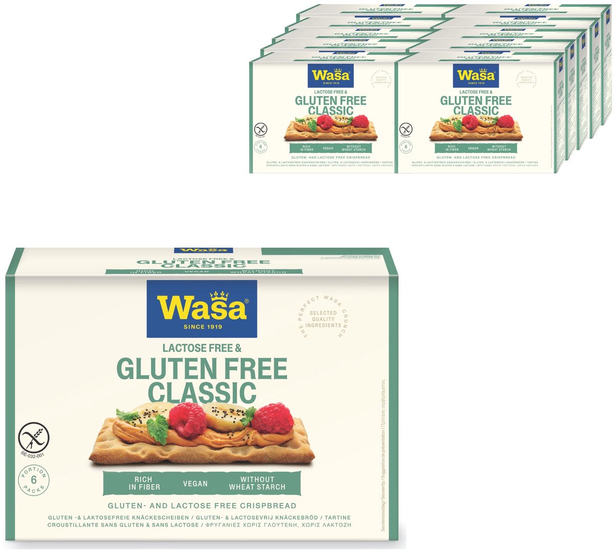 Wasa knäckebröd gluten- en lactosevrij Classic 10 x 240 gram