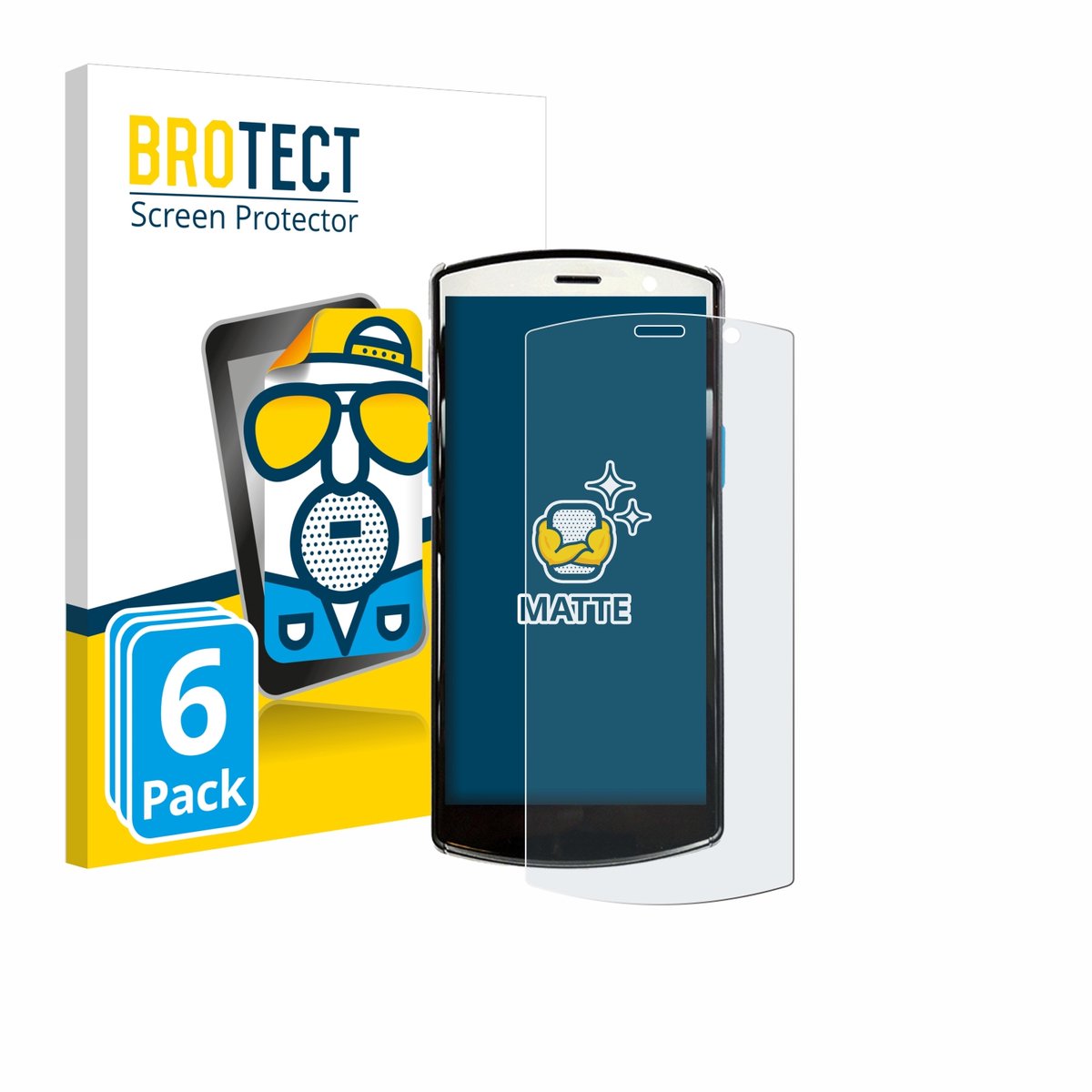 BROTECT - Screenprotector voor Unitech EA510 - Folie Beschermfolie matte 6 Stuks