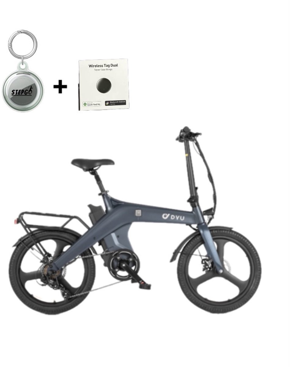 Elektrische fiets - vouwfiets - DYU T1 - foldable bike - inclusief tracker - track & trace systeem