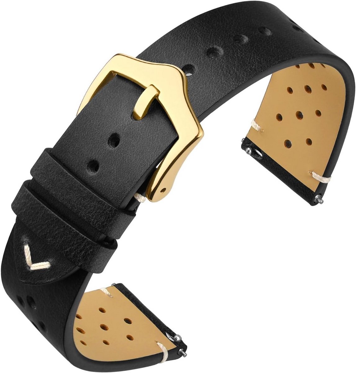 Leren Horlogeband Verwisselbaar met Snelsluiting - Geschikt voor 18 t-m 22 mm Maten
