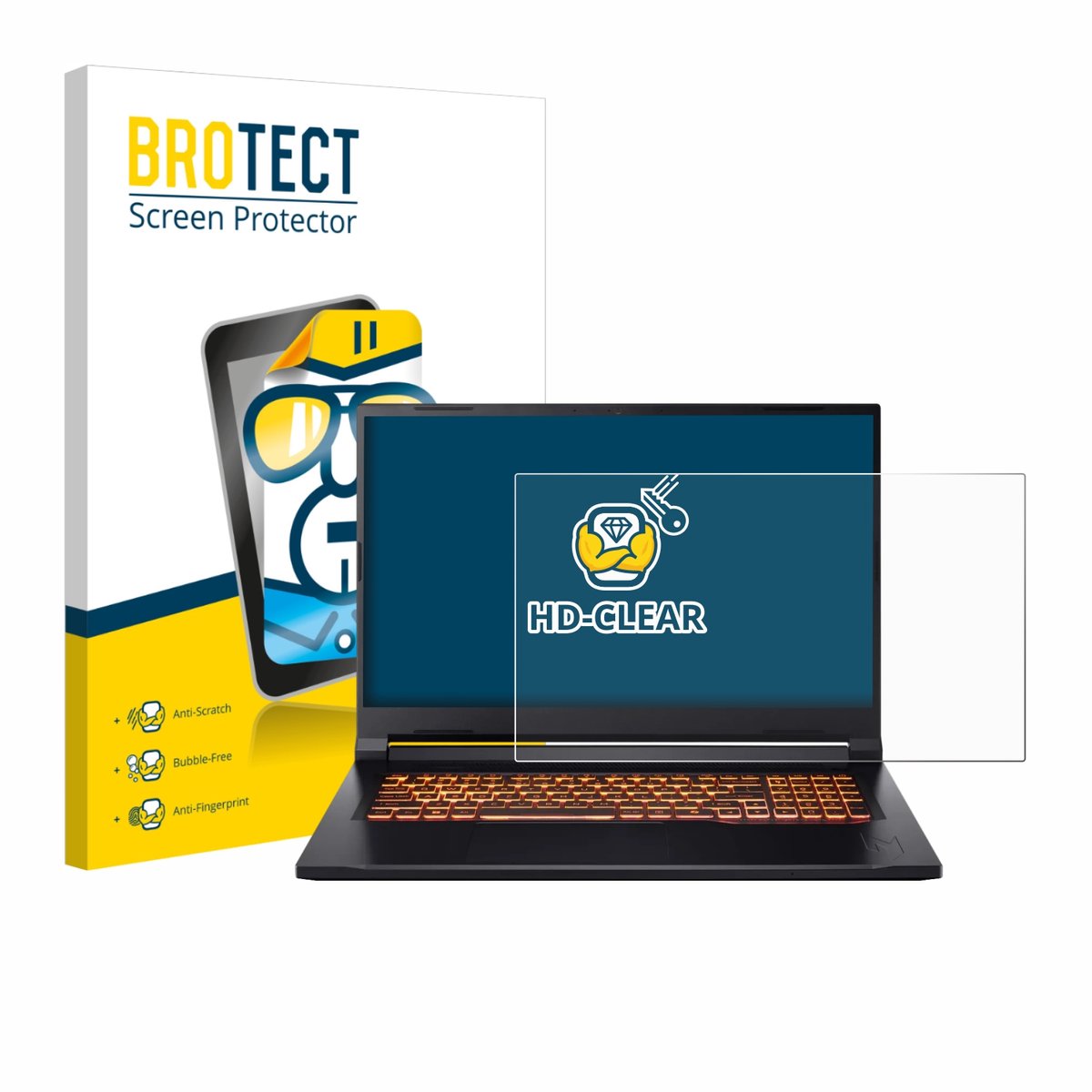 BROTECT - Screenprotector voor Acer Nitro V 17 AI - Folie Beschermfolie transparant