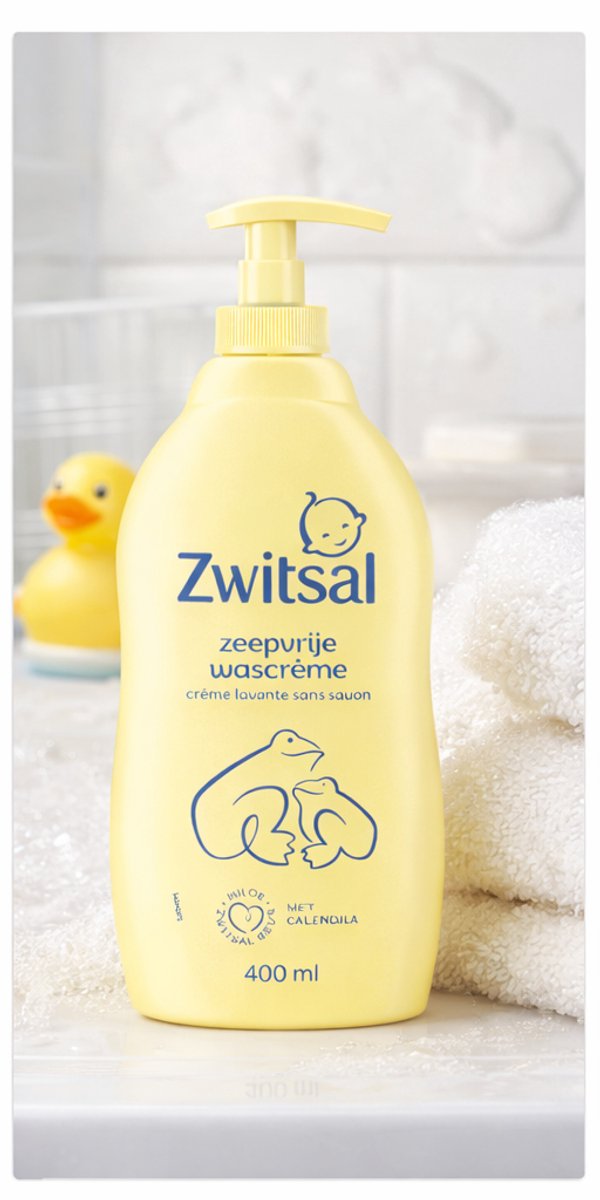 Zwitsal Baby Zeepvrije Wascrème – 400 ml – Set van 6 – Milde Babyverzorging – Voordeelverpakking — afbeelding 3