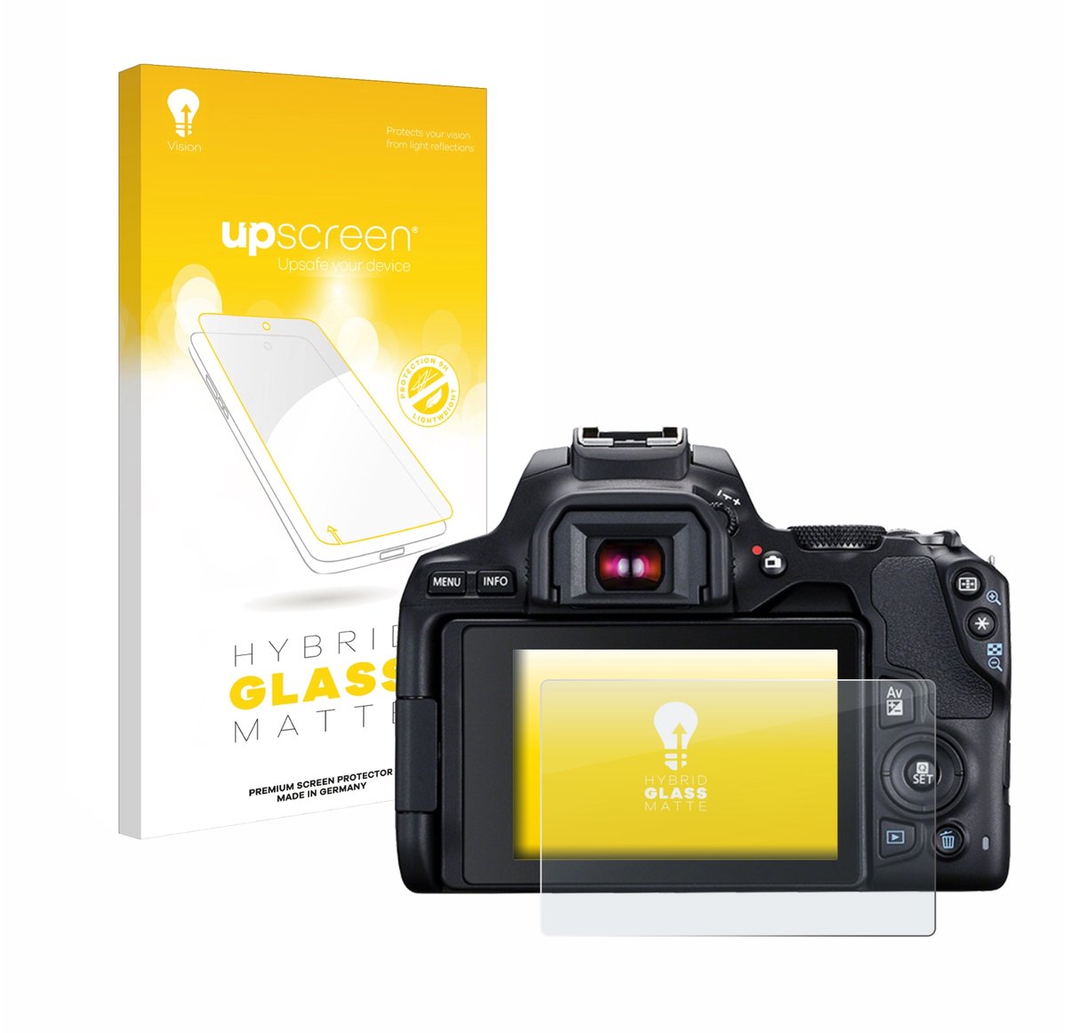 upscreen - Screenprotector voor Canon EOS 250D - Folie Beschermfolie Beschermglas matte