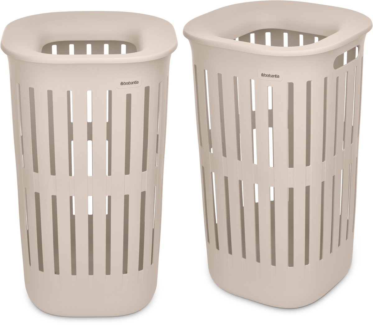 Brabantia Collect-It Wasmand - set van 2 - met Deksel - 55 l - Soft Beige