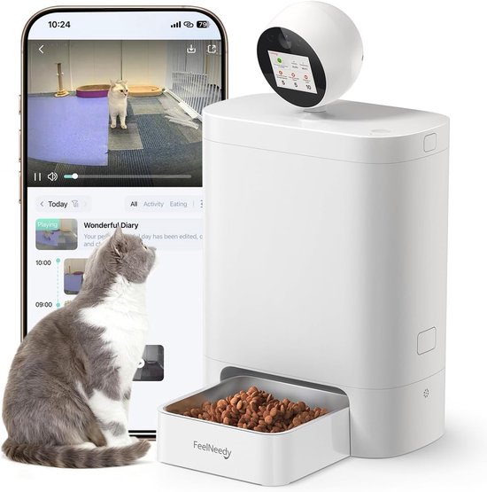 Automatische Kattenvoeder Kattenautomaat 5,5 Liter met 360° - Automatische - €373,99