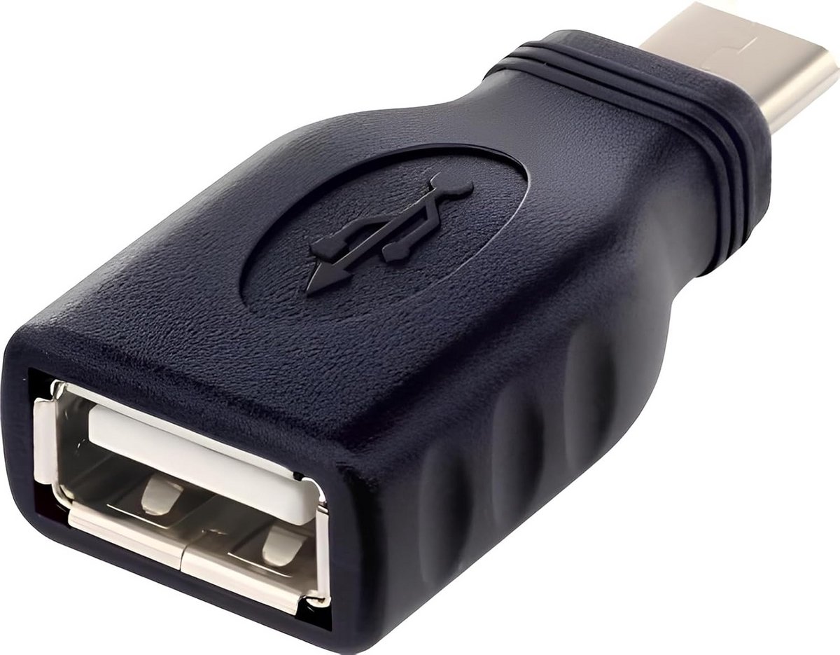 USB-C naar USB A Adapter OTG - USB 3.2 Gen 1 SuperSpeed 5 Gbit/s - Zwart