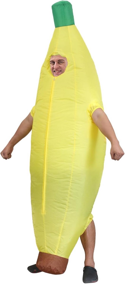 Grappig Opblaasbaar Bananenkostuum voor Volwassenen