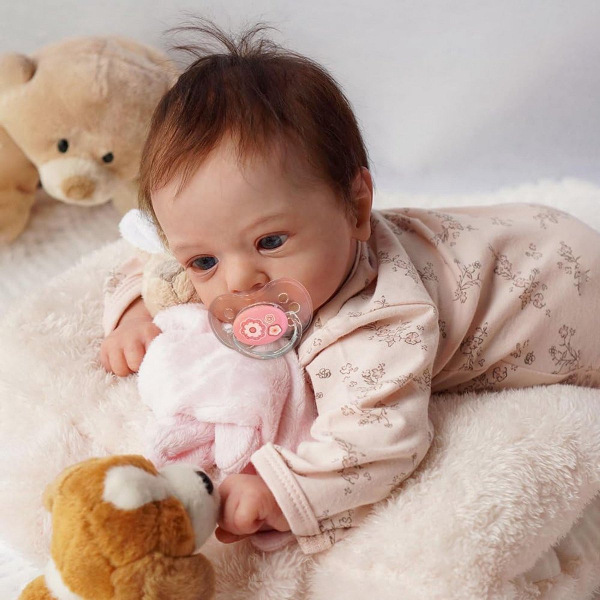 Levensechte Reborn Babypop Meisje 18 Inch met Zacht Lichaam en Accessoires