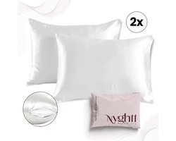 Nyghtt by Sia -Satijnen kussensloop - Set van 2 - Ritssluiting- Antiklit- zijden kussensloop- Kussenslopen 60 x 70 set van 2 - Voor Glanzend Haar & Stralende Huid