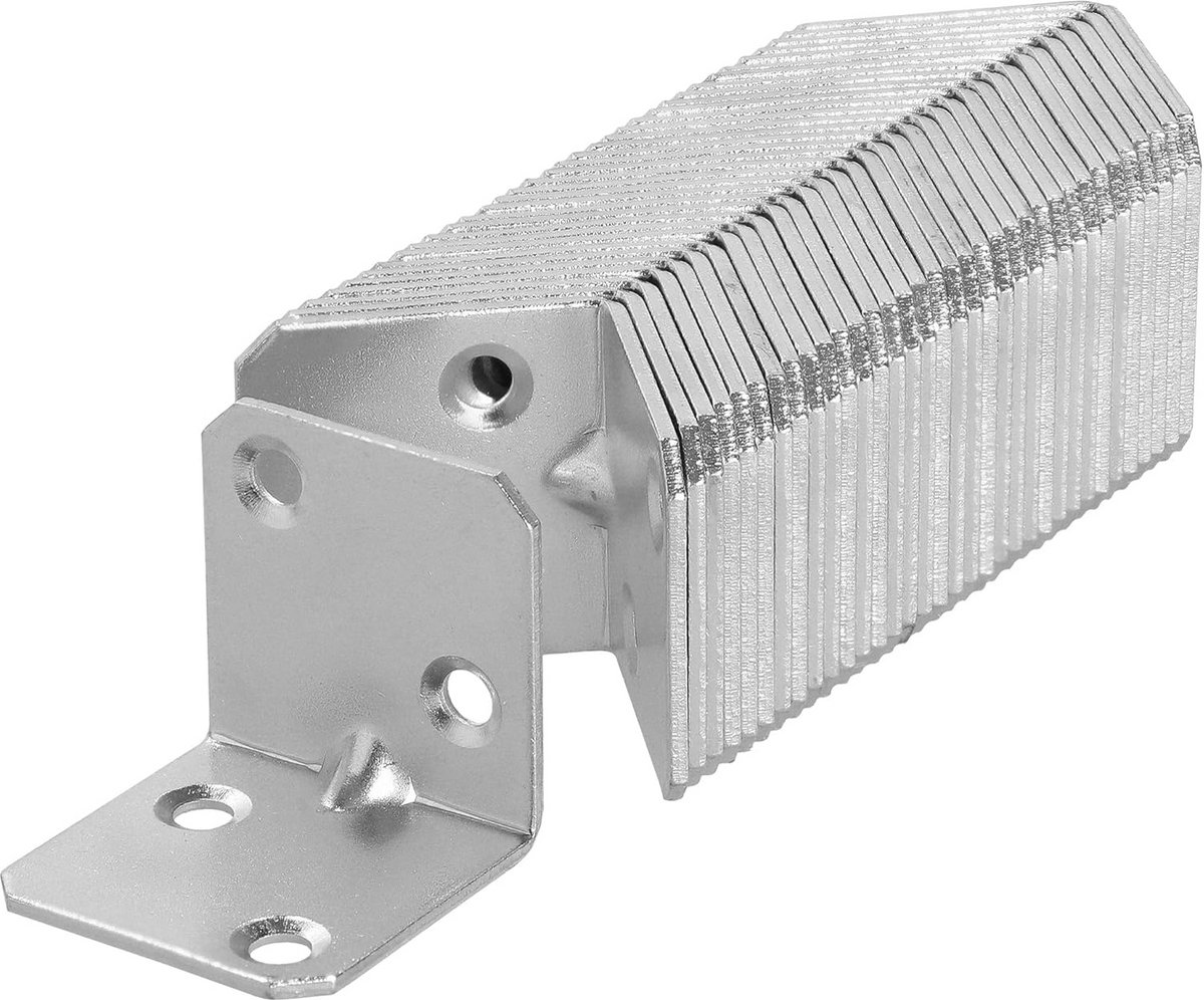 25 Stuks Metalen Hoekijzers met Sleuf voor Hout en Bouw 30x30x30 mm Verzinkt