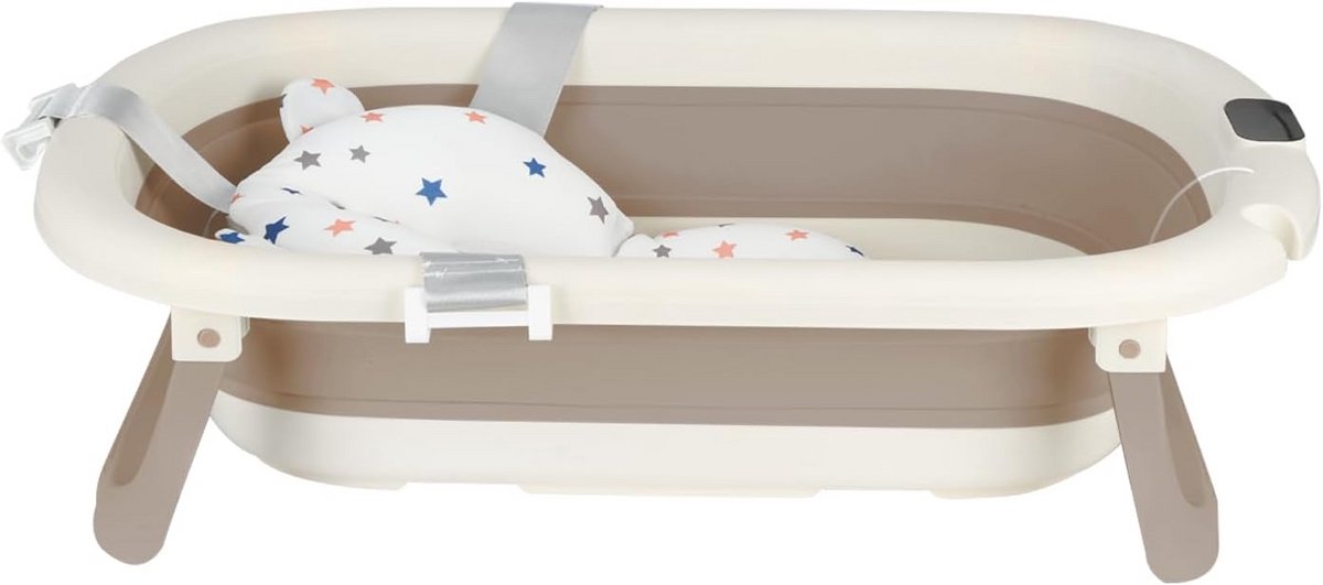 Opvouwbaar Babybad met Temperatuurweergave en Antislip Ondersteuning voor Baby's