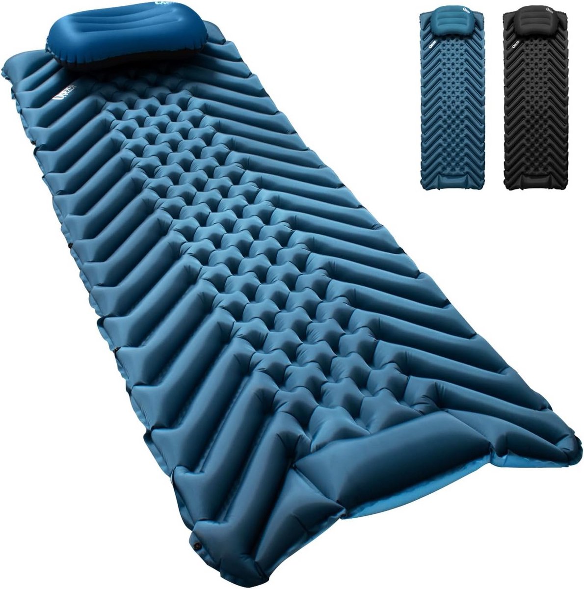 Ultralicht Opblaasbaar Slaapmatras met Kussen - Draagbaar voor Kamperen, Wandelen en Strand