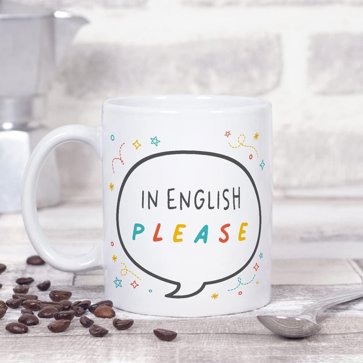 Grappige en Originele Koffiemok Cadeau voor Engelse Leraar - 330ml Keramiek
