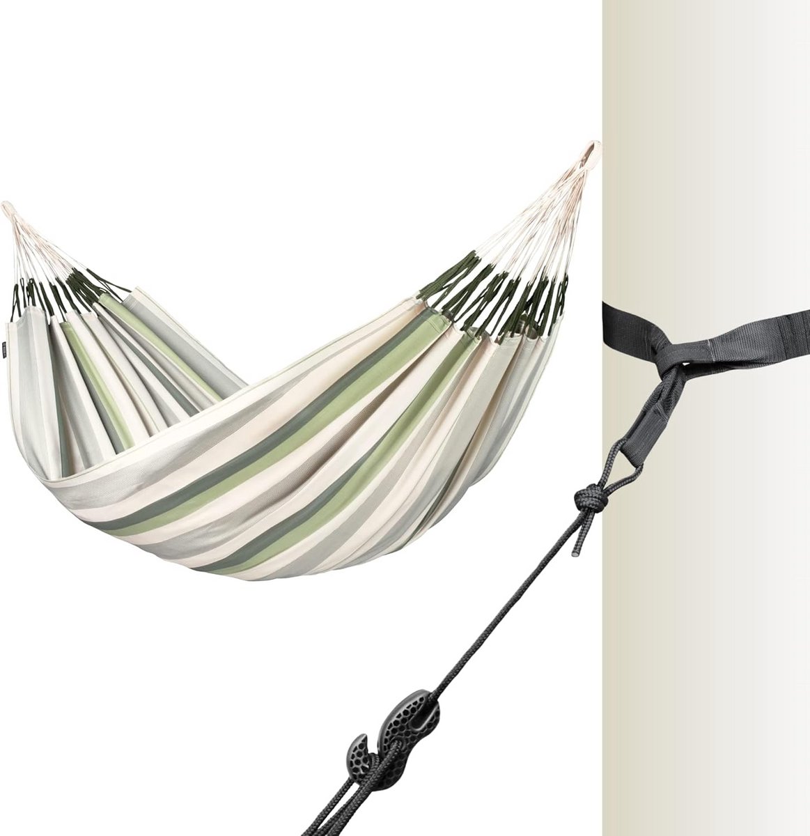 Klassieke Dubbele Hangmat Cedar met Boom- en Paalbevestiging Handgemaakt Colombia