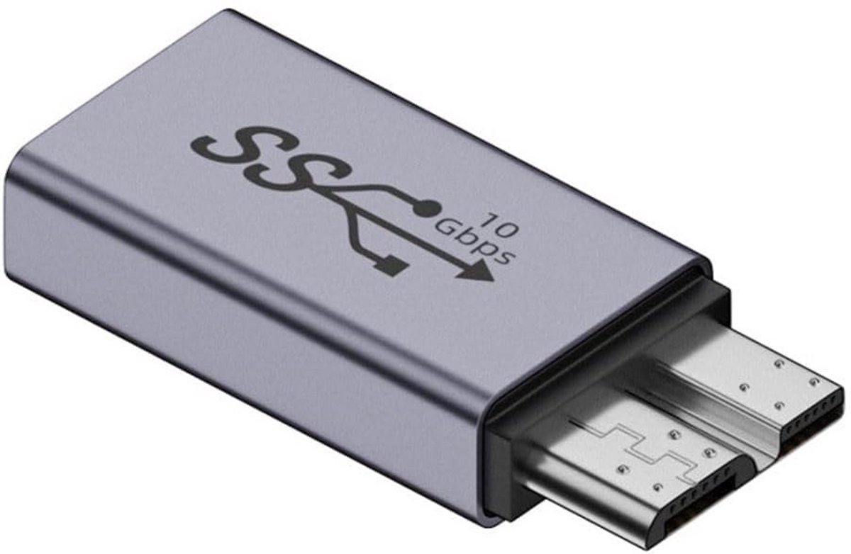 Micro USB 3.0 A naar Micro USB Adapter - 10Gbps Data en Oplaadkabel Connector