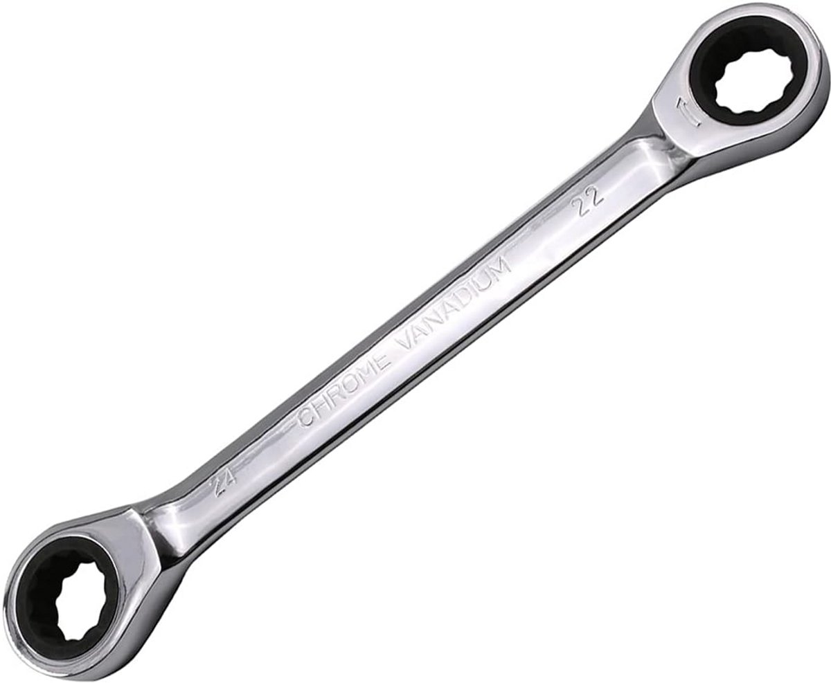 Omkeerbare Ratelsleutel Set Metrisch 22mm x 24mm Dubbelzijdig