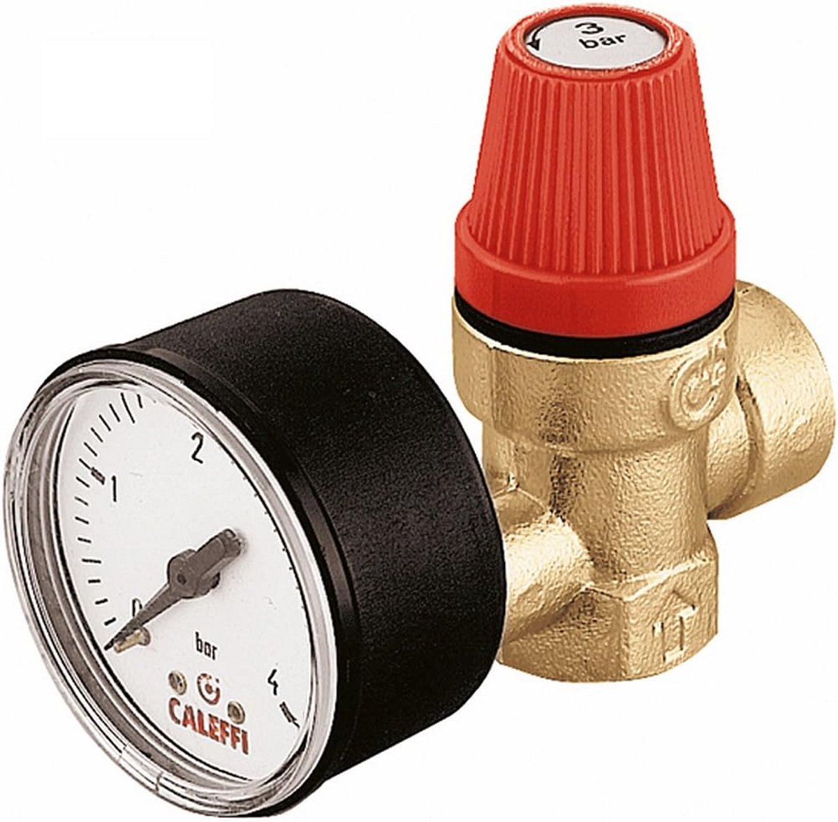 Veiligheidsklep met manometer 1/2 inch 8 bar voor verwarmingssystemen