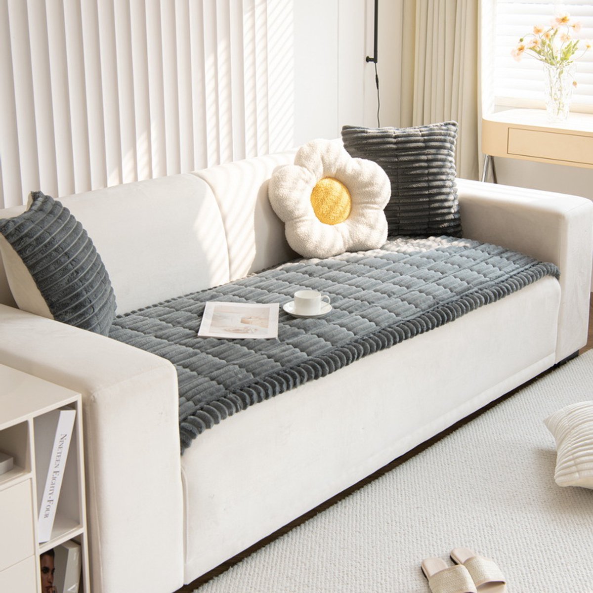 Dikke bankhoes - Wasbaar - Zachte corduroy universele bankhoes, 2-, 3-, 4-zits, antislip bankhoes, gezellige bankhoes, bankspreien, meubelbeschermer voor de woonkamer(70*180cm)