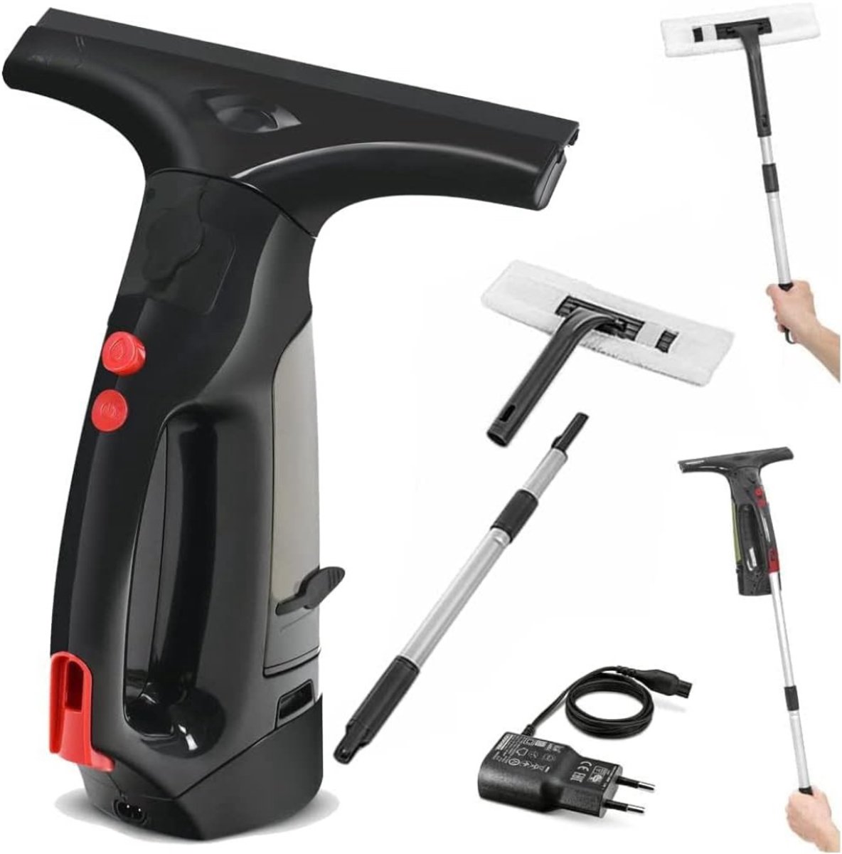 Quvo® Raamzuiger - Raamwisser - Raamwasser Auto - Raamtrekker - Raamreinigingsset voor ram