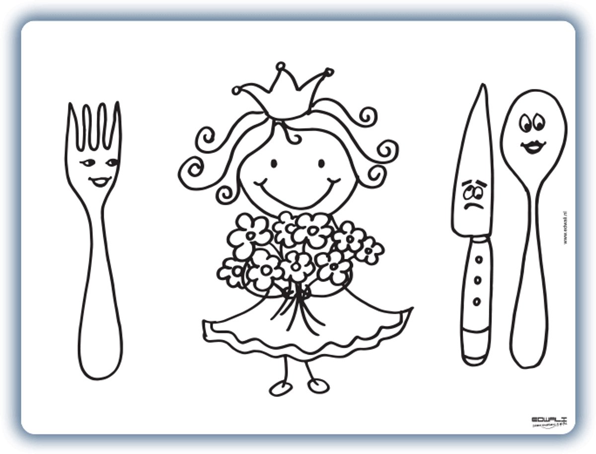 Placemat Madelief - inkleurbaar en uitveegbaar - 30 x 40 cm