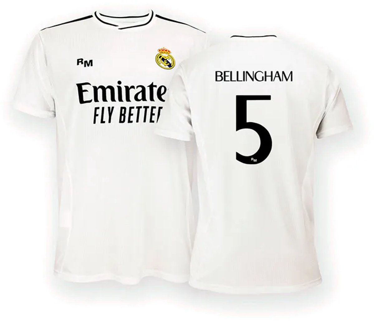 Real Madrid 24/25 Bellingham Thuis T-shirt Met Korte Mouwen Wit L