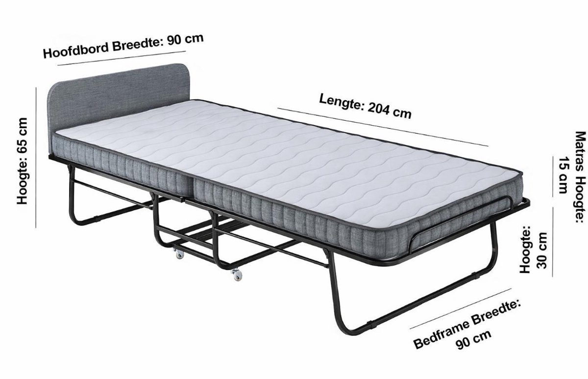 Vito Vouwbed met Pocketvering Matras