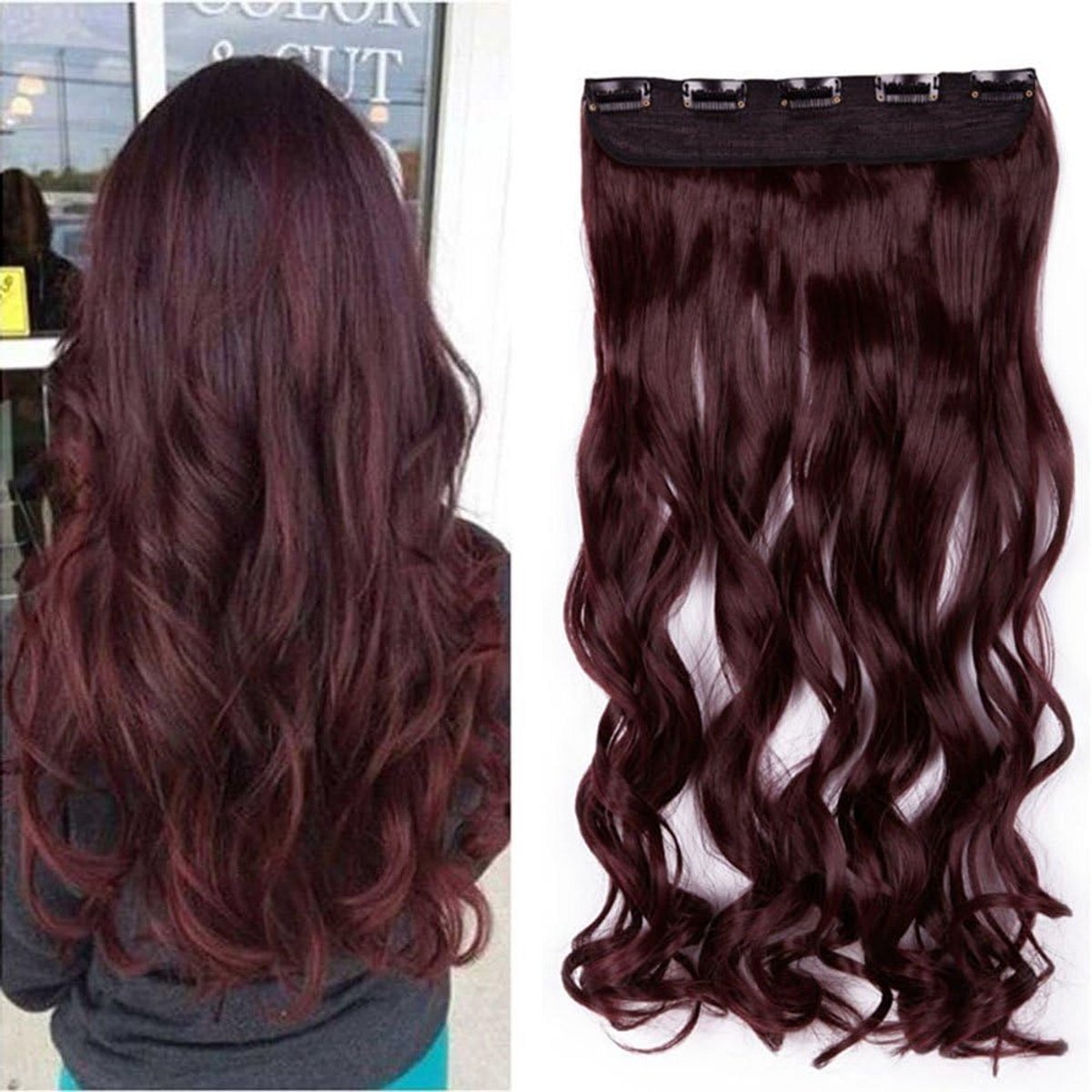 Clip-in Vlechten Haarstuk voor Vrouwen 43cm Golvend Haarverlenging Menselijk Haar