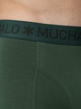 Close-up van een donkergroene Muchachomalo boxer met de kenmerkende tailleband.
