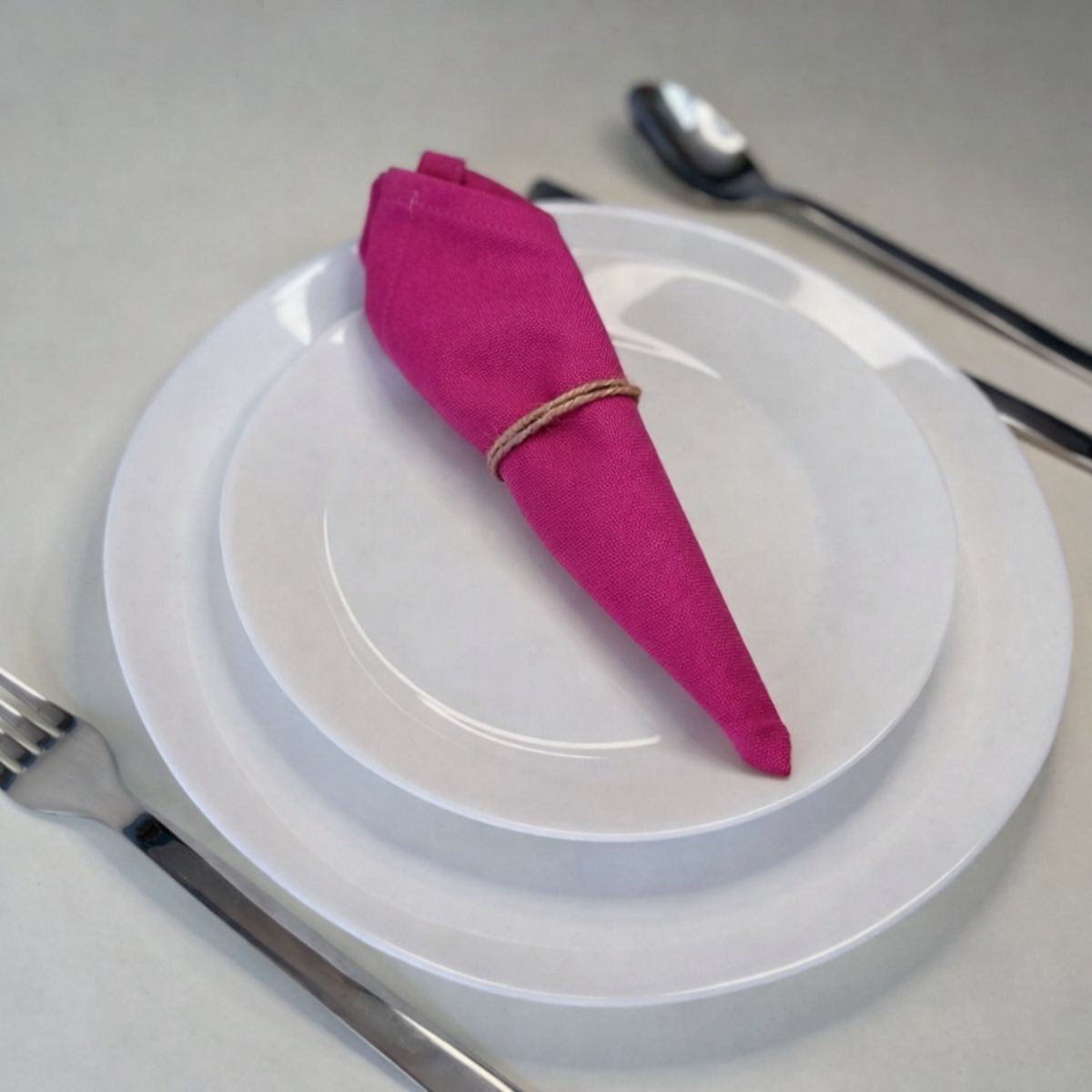 Tavas Servetten - 30 x 30 cm - Set van 4 stuks - Fuchsia - Katoen — cadeau in Wonen & Interieur - foto 3