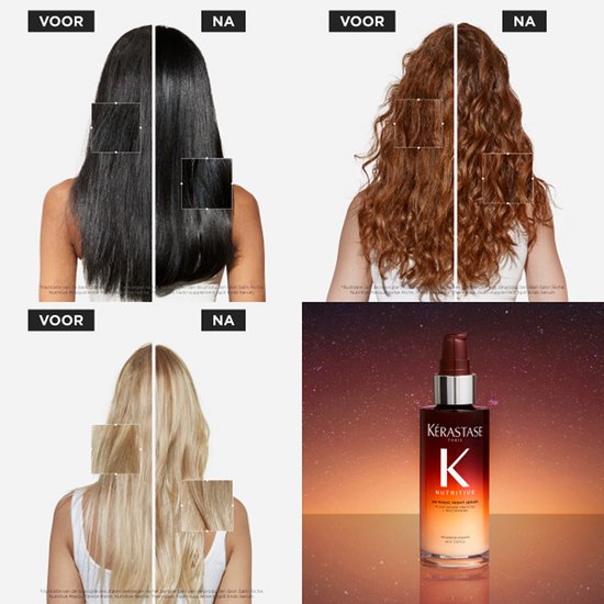 Kérastase Nutritive 8H Magic Night Serum - Leave-in - Voedend Haarserum - Versterkt, Hydrateert - Droog Haar - 90ml + Satijnen Scrunchie Cadeau