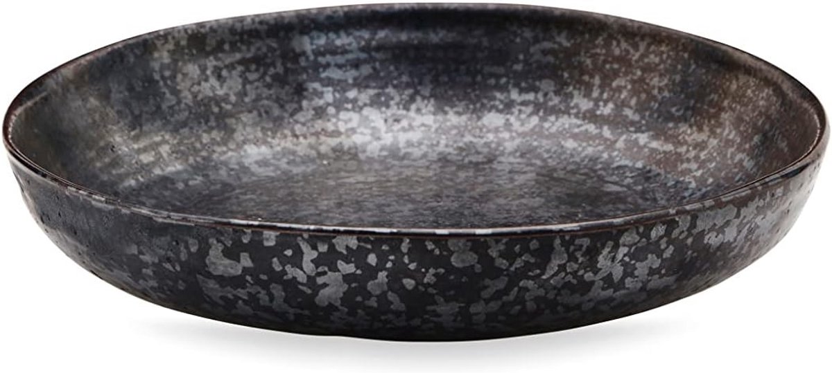 Groot Aardewerken Bord in Pebble Black - Stijlvol Servies