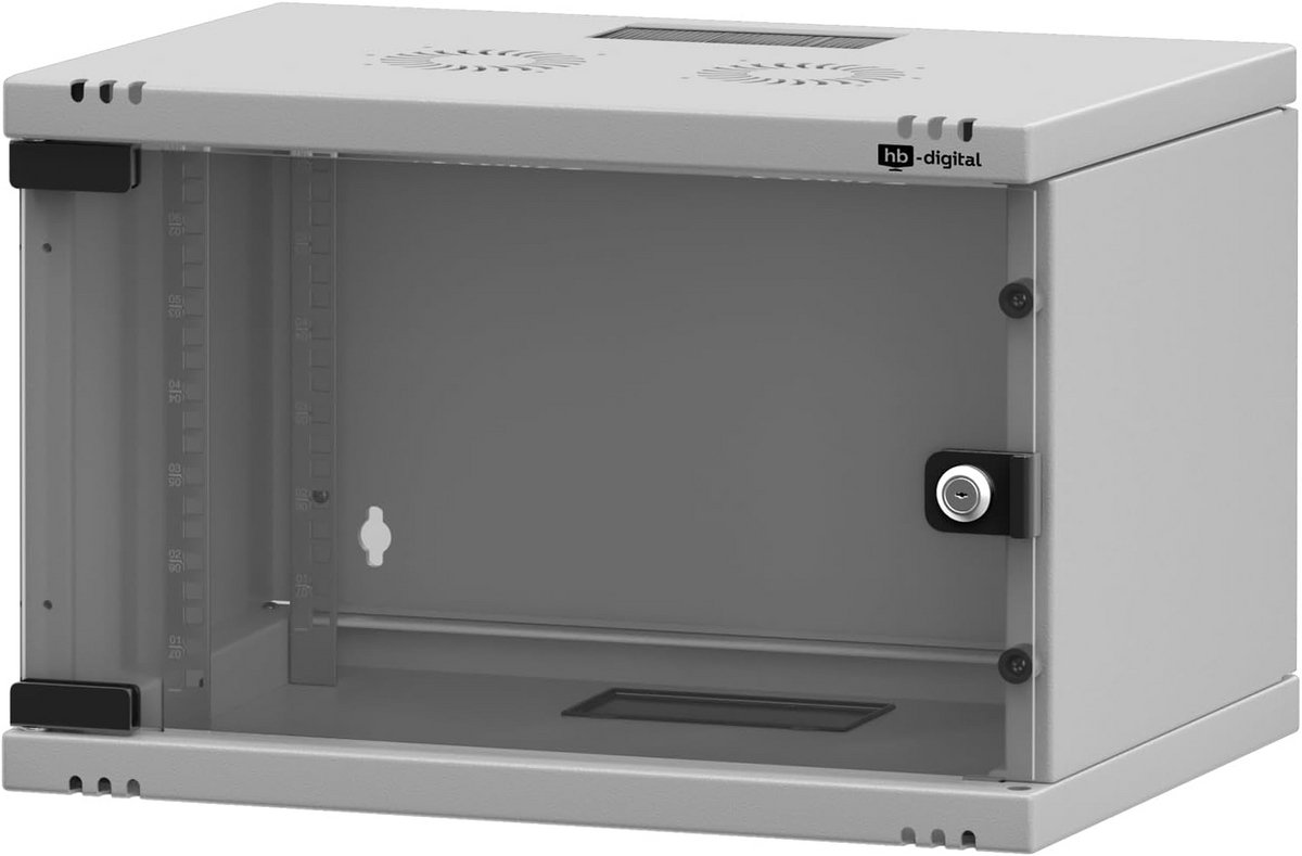 19 Inch 7HE Netwerkkast voor Wandmontage met Glazen Deur - Robuuste Zichtdeur Kast