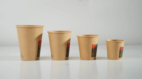 1000x Koffiebeker karton Nature Kraft Ø70mm 180ml 7oz vendingcup Bruin FSC en BIO Koffiebekers - Theebekers - Drinkbekers - Wegwerp Papieren Bekers - Reizen - Picknicks - Kamperen Hoogwaardige Lekvrije Kartonnen Bekers — afbeelding 2