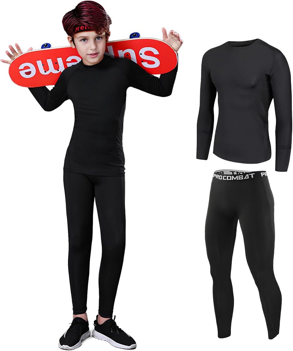 Thermo ondergoed set voor kinderen - Ademend en Huidvriendelijk Thermo-kleding voor Sport en Skiën