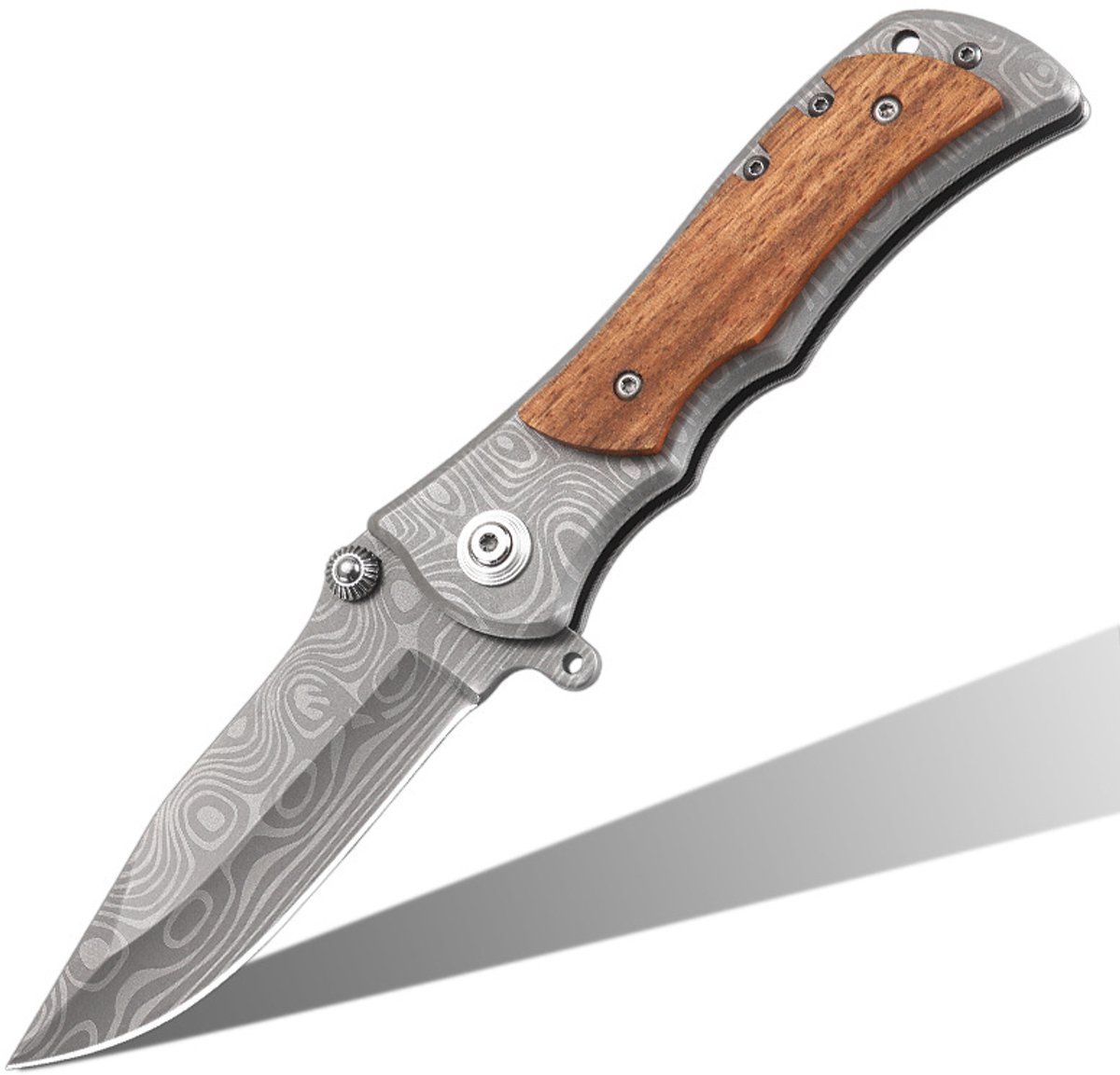 Cover van SIEPS Zakmes Survival - Pocket Knife - Vouwmes Outdoor - Zakmessen - Werk mes - RVS / Hout