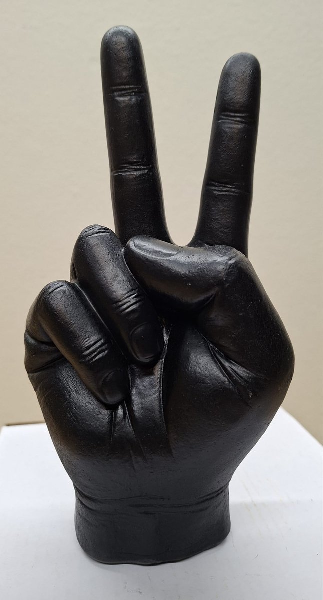 Hand Peace Beelden - 8 kleuren - Zwart - Losse beelden - Polyresin - Polystone - Wonen - Decoratie - Woondecoratie - Merchandise - Mancave