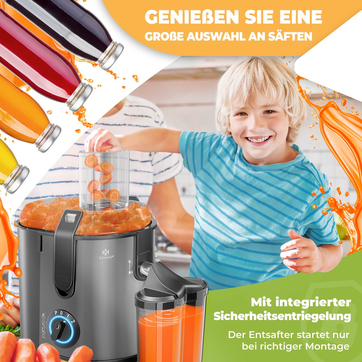 KESSER Slowjuicer - Sapcentrifuge 1100W thumbnail 5