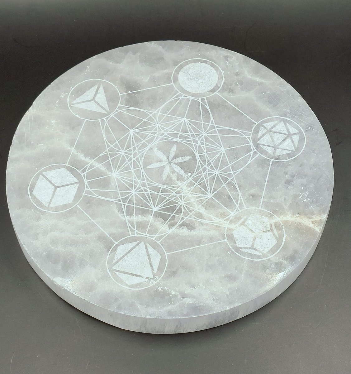 Seleniet oplaadplaat Metatron - Grote Seleniet oplaadschijf 16cm. 975 gram