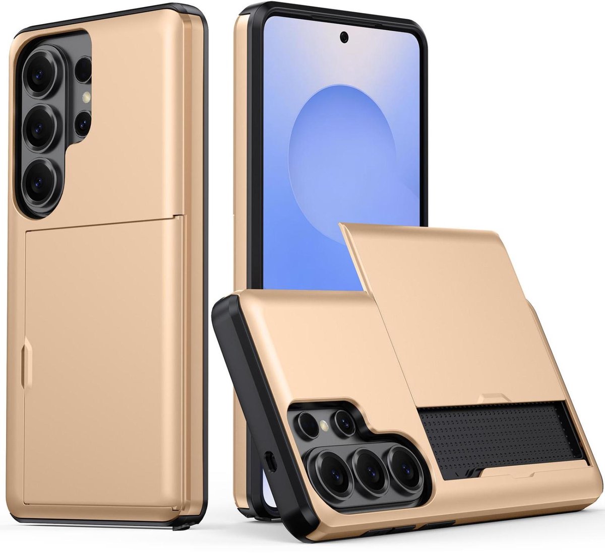 Mobigear Hoesje geschikt voor Samsung Galaxy S26 Ultra Telefoonhoesje met Kaarthouder Hardcase | Mobigear Card Backcover Shockproof met Pasjeshouder | Kaarthouder voor 2 Pasjes | Hoesje voor Pinpas / OV Kaart / Rijbewijs | Schokbestendig Galaxy S26