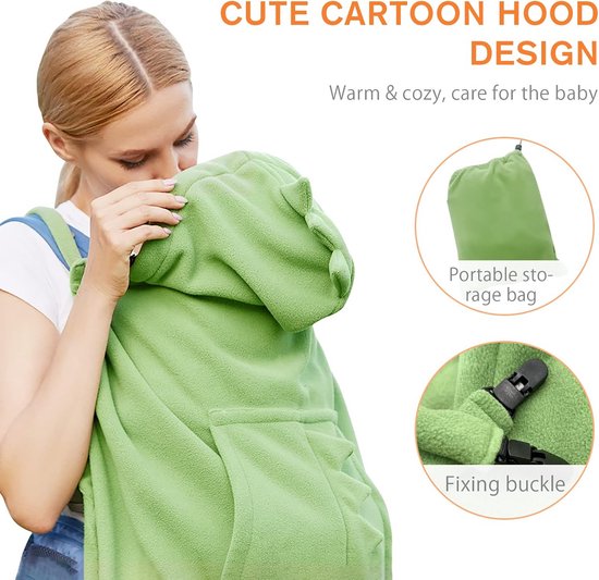 Warme Universele Babydraagzak Winterhoes met Kap en Voetenzak van Merkloos — afbeelding 4